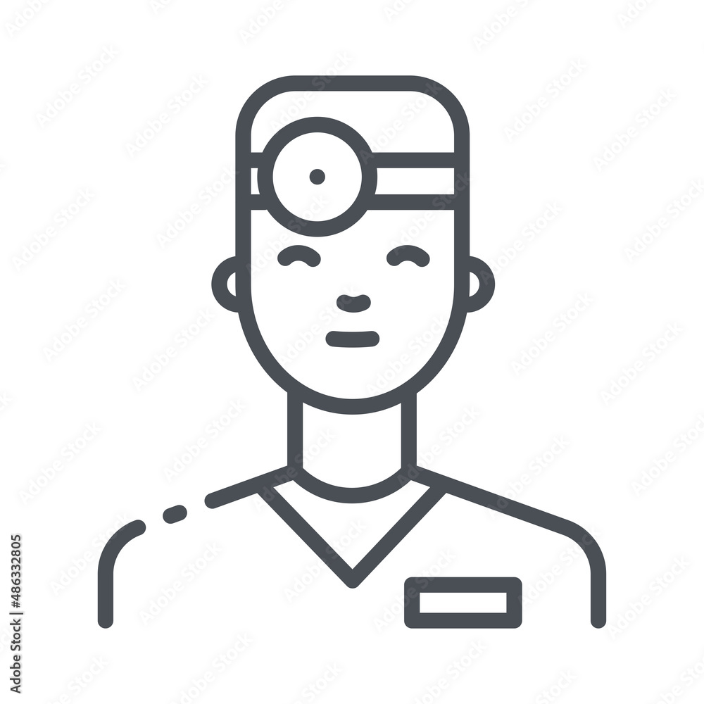 Black linear medical icon of an eye doctor isolated on transparent background. Black linear medical icon of an eye doctor isolated on transparent background.