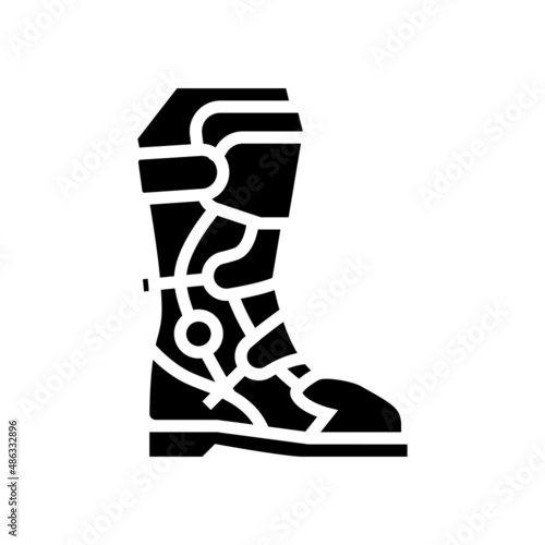 boot motorcycle glyph icon vector. boot motorcycle sign. isolated contour symbol black illustration