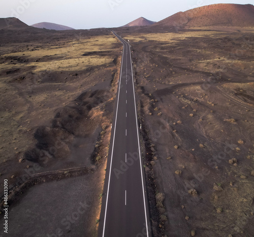 Road through Timanfaya National Park | Lanzarote, Canary Islands, Spain