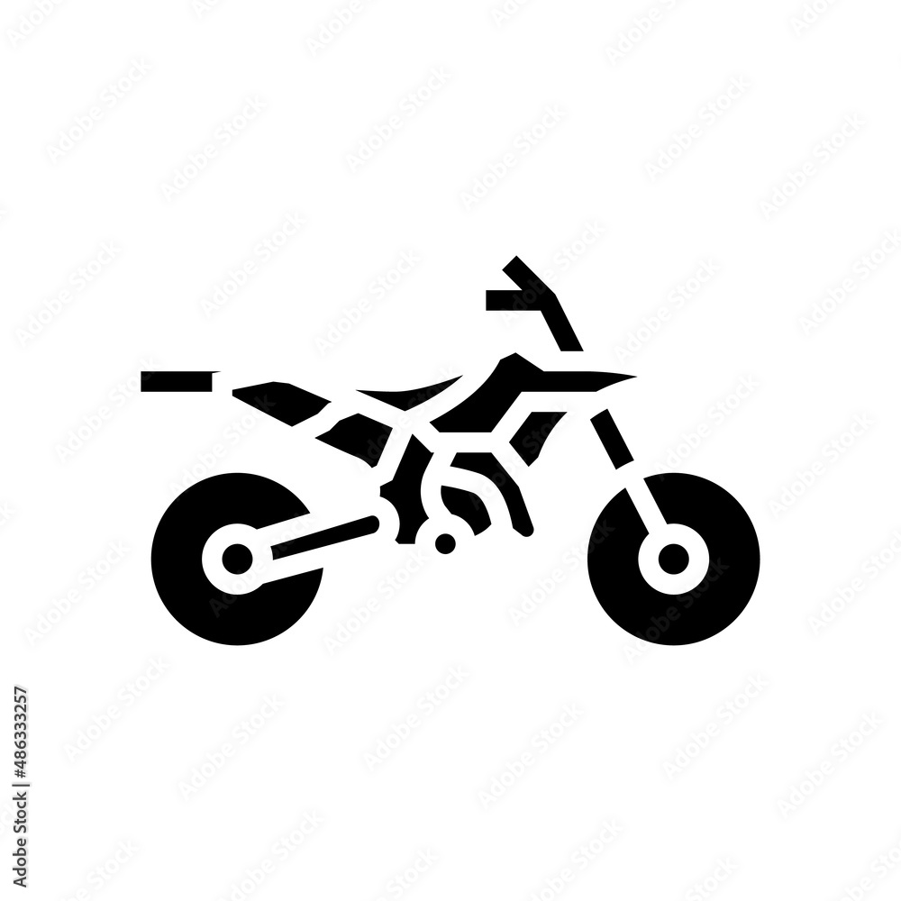dirtbike motorcycle glyph icon vector. dirtbike motorcycle sign. isolated contour symbol black illustration