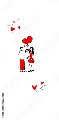 Valentine day gift box with hearts