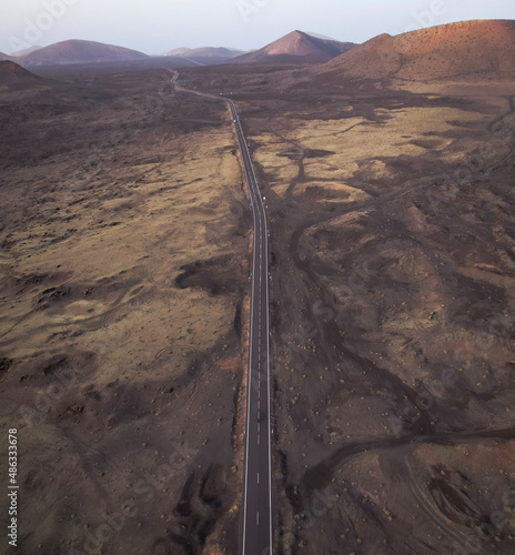 Road through Timanfaya National Park | Lanzarote, Canary Islands, Spain