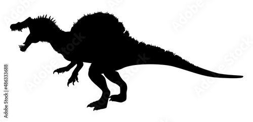 silhouette of a spinosaurus dinosaur