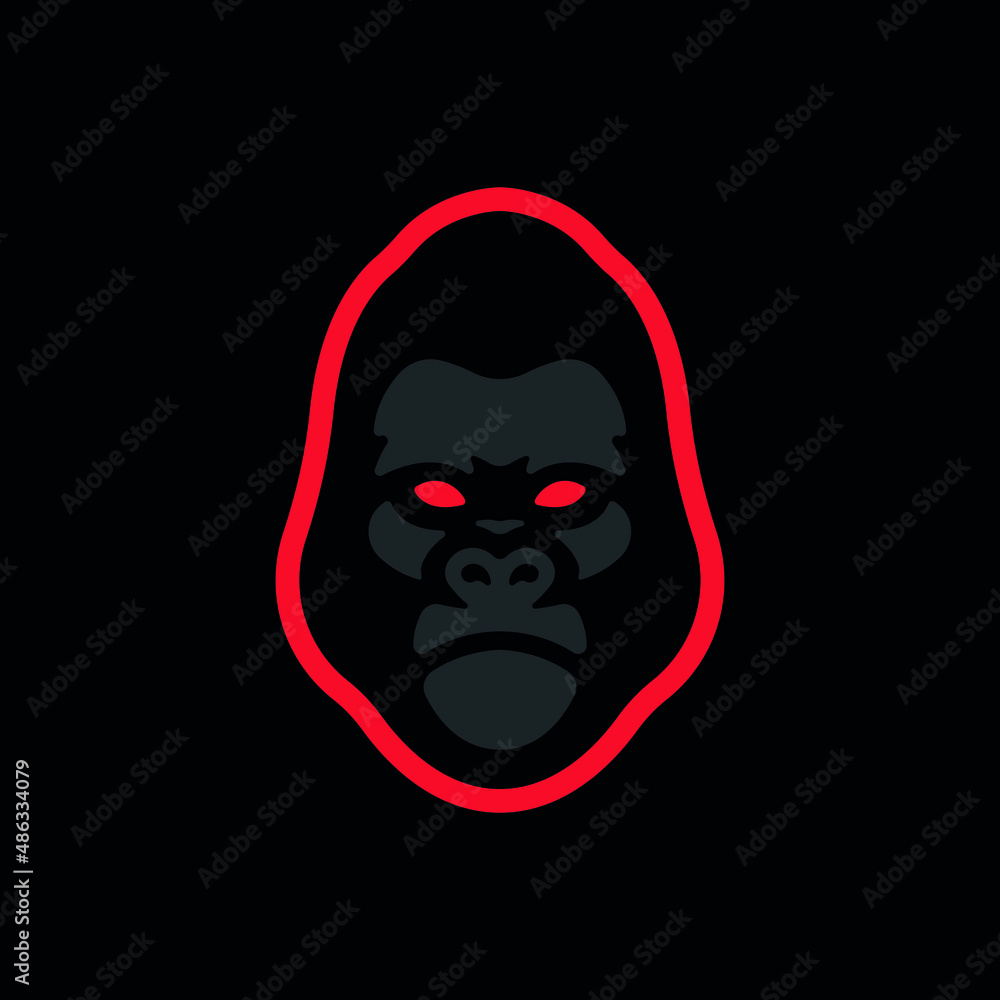 Angry gorilla symbol. Gorilla mascot logo head. Stock Vector | Adobe Stock