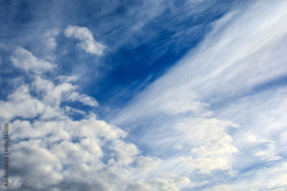 Fototapeta premium blue sky and white clouds. Clouds floating in the sky. cloudy blue background.