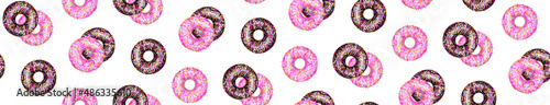Chocolate and pink donuts pattern