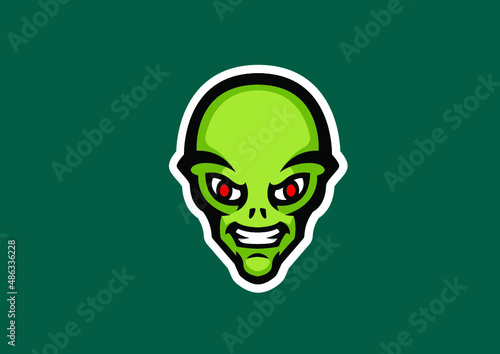 Alien mascot sport logo design. Vector illustration.