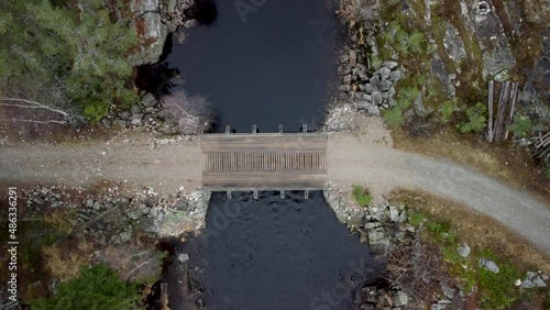 Wooden Bridge Lake Sandvatn Norway 4K 30fps photo