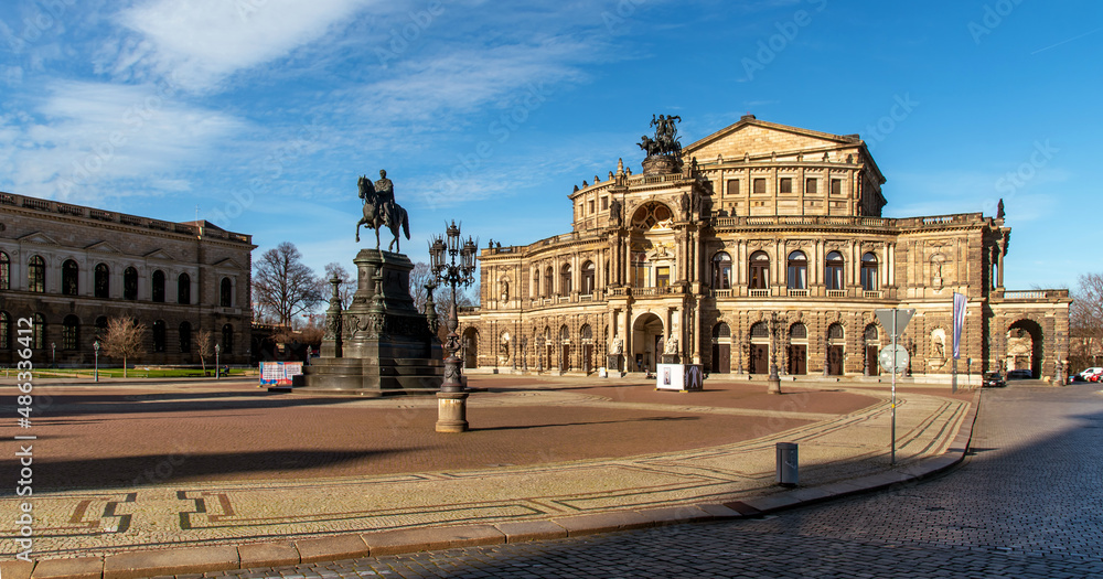 Dresden, Saxony, Germany.  View of the opera house and square 