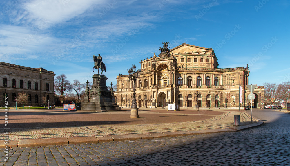 Dresden, Saxony, Germany.  View of the opera house and square 