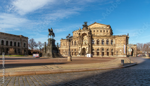 Dresden, Saxony, Germany. View of the opera house and square 