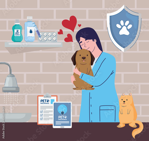 veterinarian with pets