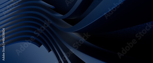 Fotografie, Obraz Blue abstract futuristic geometric poly technology background