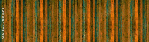 Old green orange abstract colored painted rustic dark grunge wooden timber table wall floor flooring texture - wood background banner blank pattern design