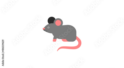 Rat vector flat icon. Isolated mouse, rat emoji illustration