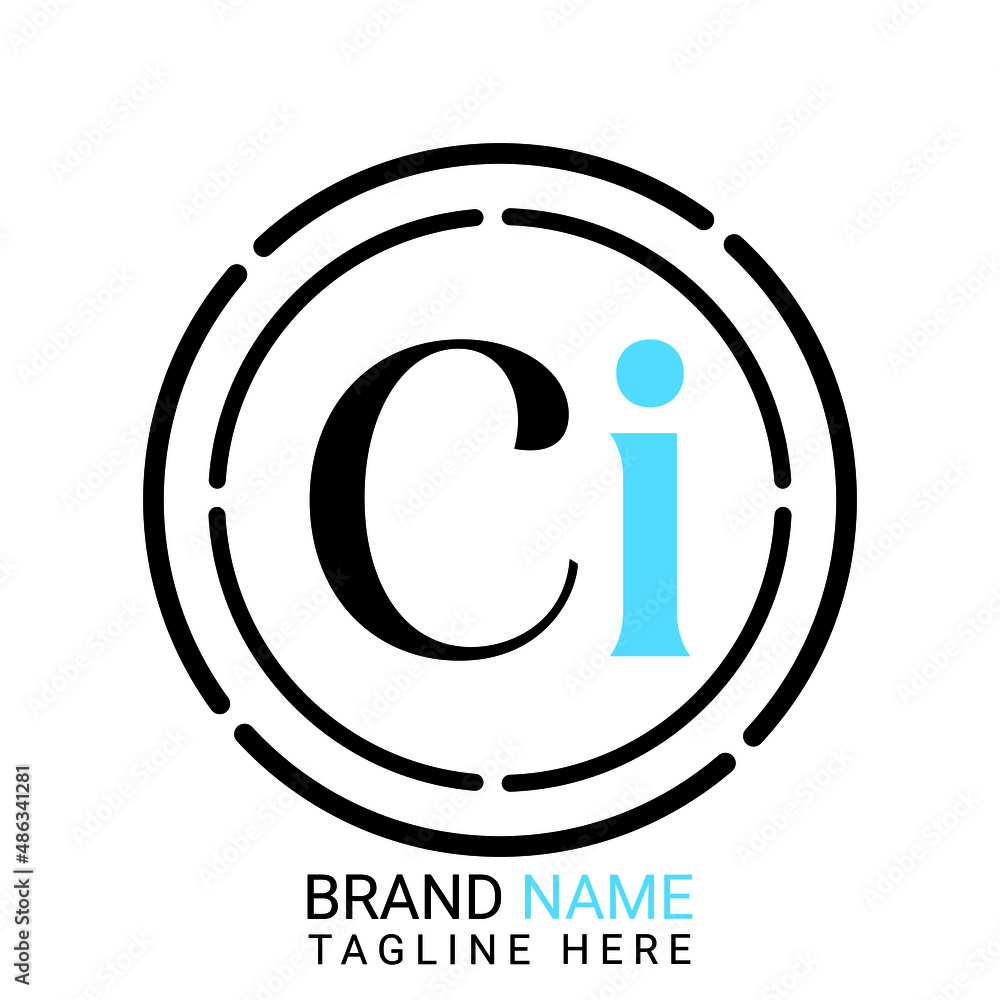 Letter Ci Logo Template Vector Design. C i circle logo design. Letter Ci Logo Template Vector Design. C i circle logo design.