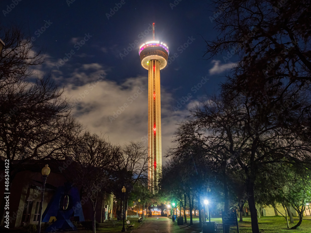Night view of the Tower of the Americas