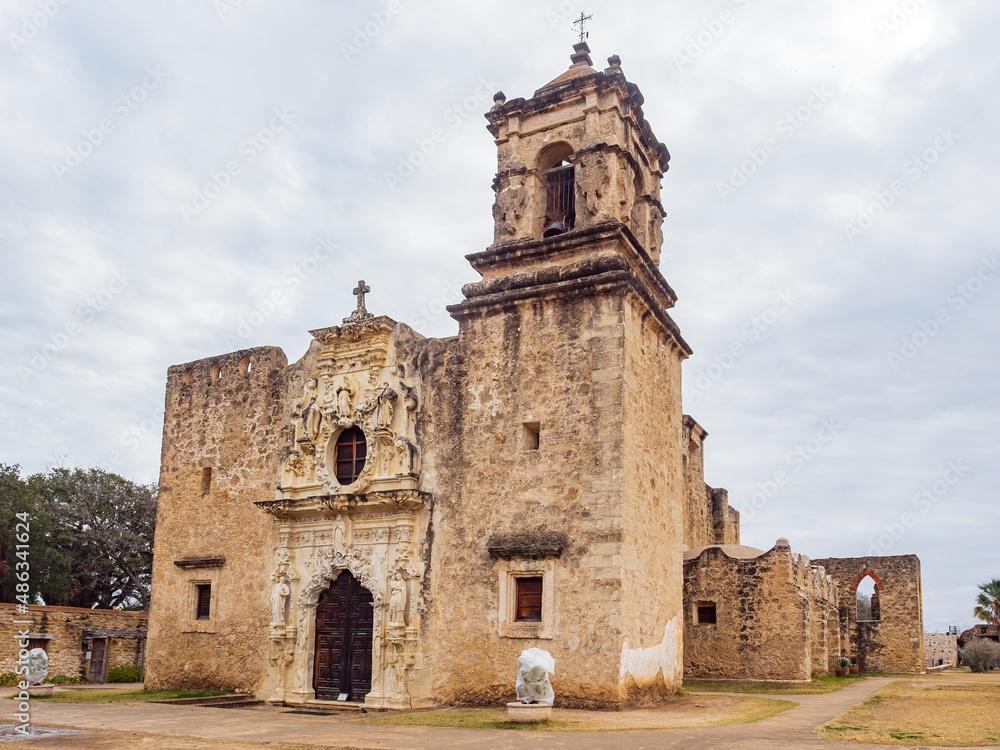 Overcast view of the Mission San Jose Church Overcast view of the Mission San Jose Church
