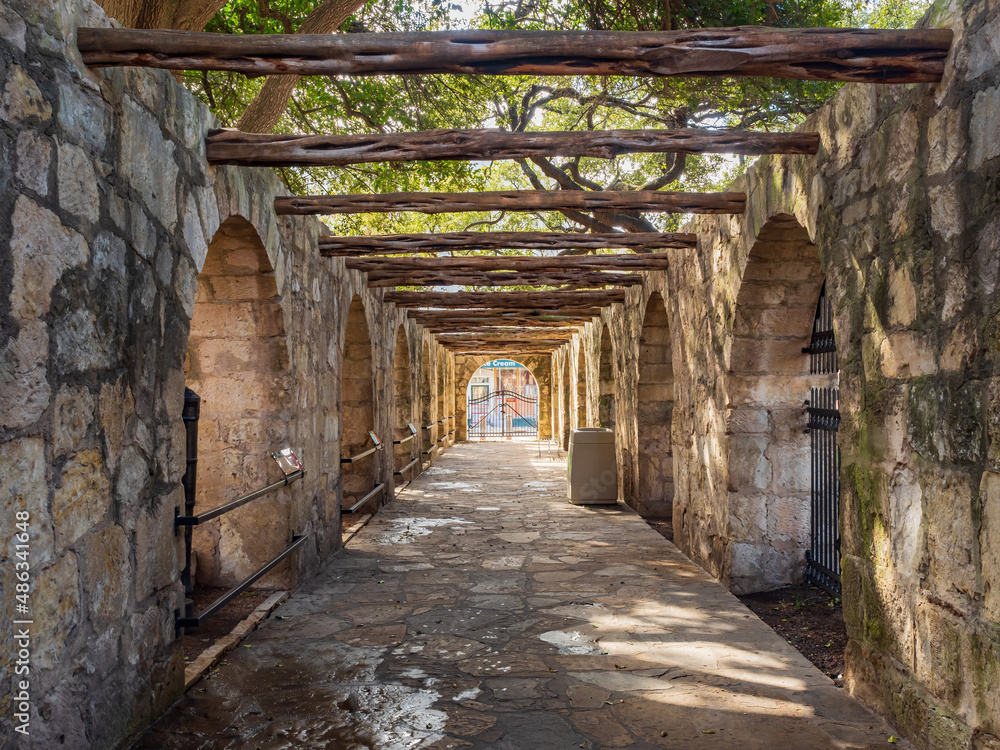 Sunny view of The Alamo