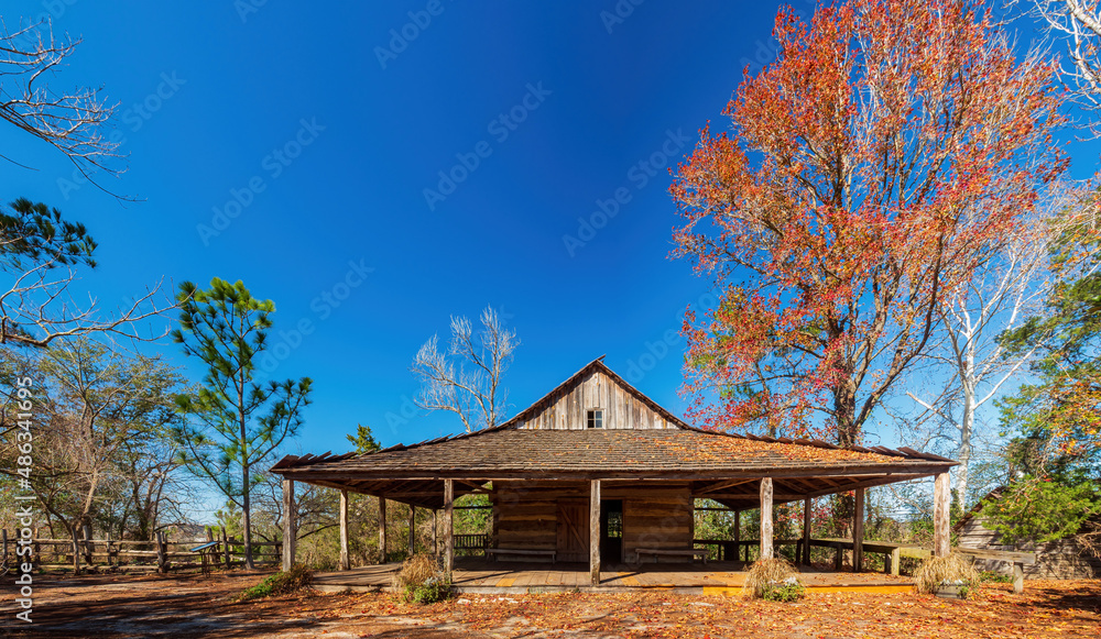 Beautiful log cabin along the Texas Native Trail Beautiful log cabin along the Texas Native Trail