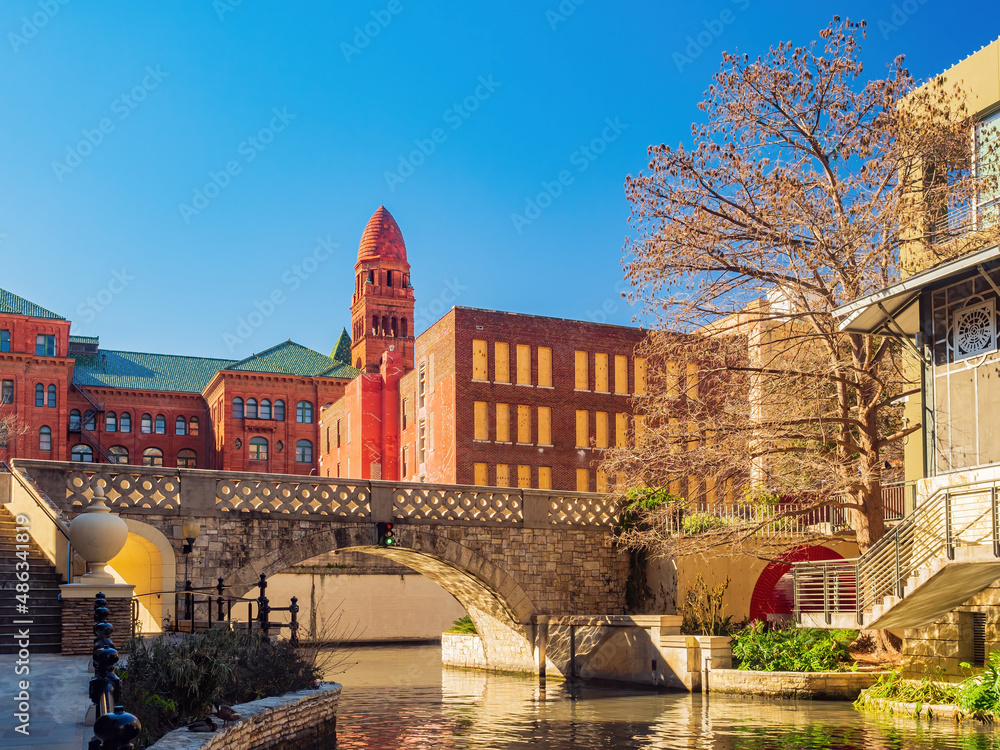 Sunny view of Riverwalk