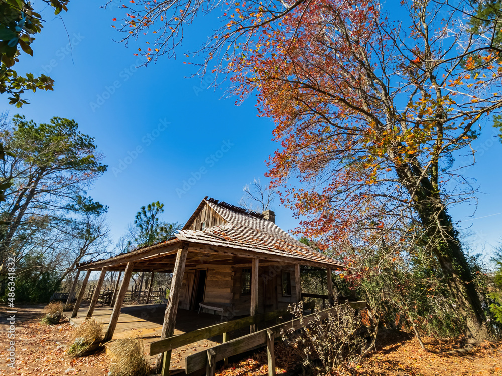 Beautiful log cabin along the Texas Native Trail