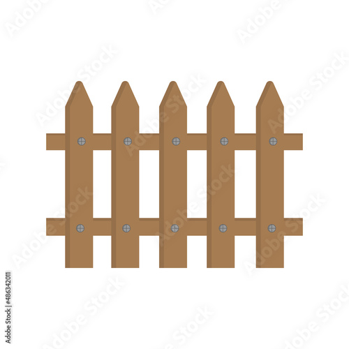 Obraz na płótnie Wooden fence. Fence, vector illustration, isolated on white background w salonie