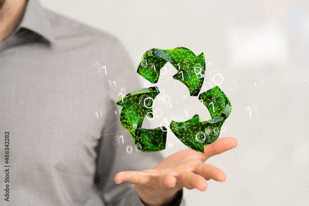 volumetric green recycling sign 3d volumetric green recycling sign 3d