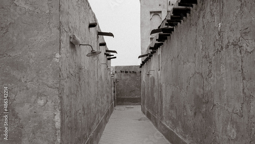 Old buildings in the Wakrah souq  Traditional Market .