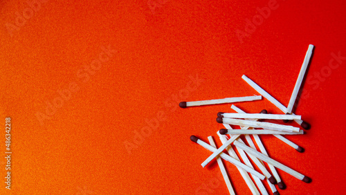 Matches on a bright colored background
