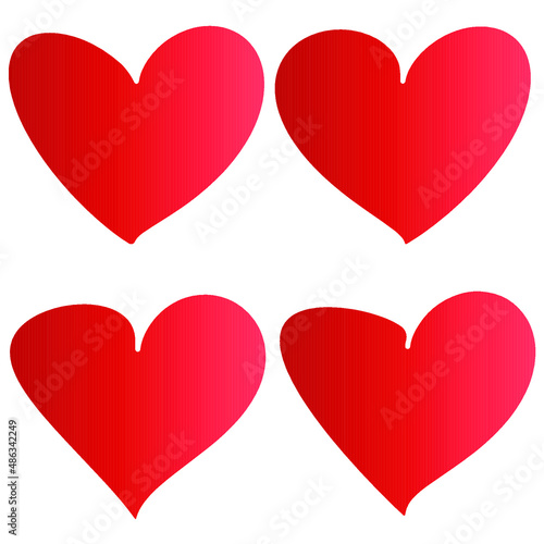 Set of red hearts. Icon. Symbol. Love concept.