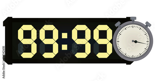 Digital stopwatch countdown. vector illustration
