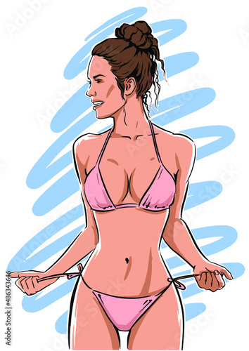Beautiful woman with perfect body in bikini