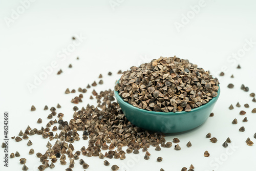 Sweet buckwheat seeds on a monochrome background © fengchen