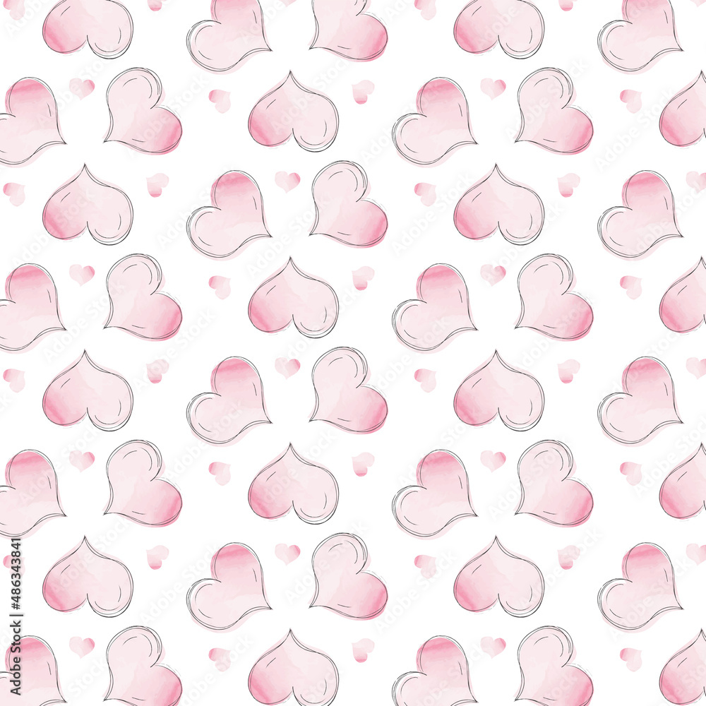 happy valentine's day. Cute heart pattern background image
