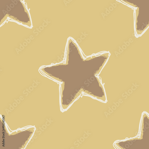 Gender neutral sleepy star seamless vector background. Simple whimsical romantic 2 tone pattern. Kids nursery wallpaper or scandi all over print. 