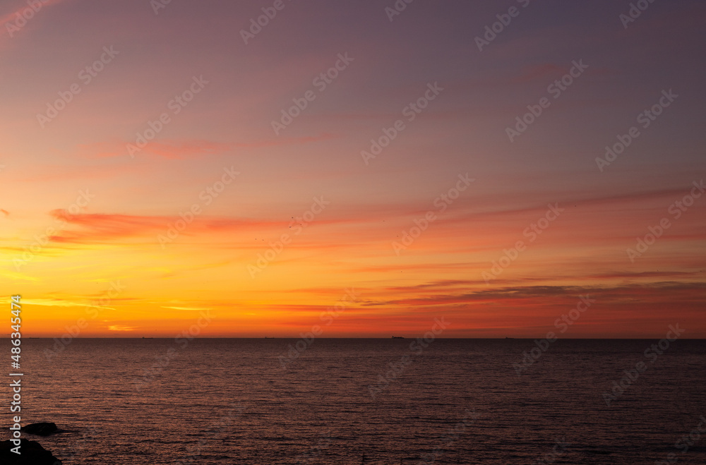 Sunset over the sea, Canidelo, Portugal