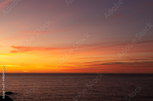 Sunset over the sea, Canidelo, Portugal © sanchacampos
