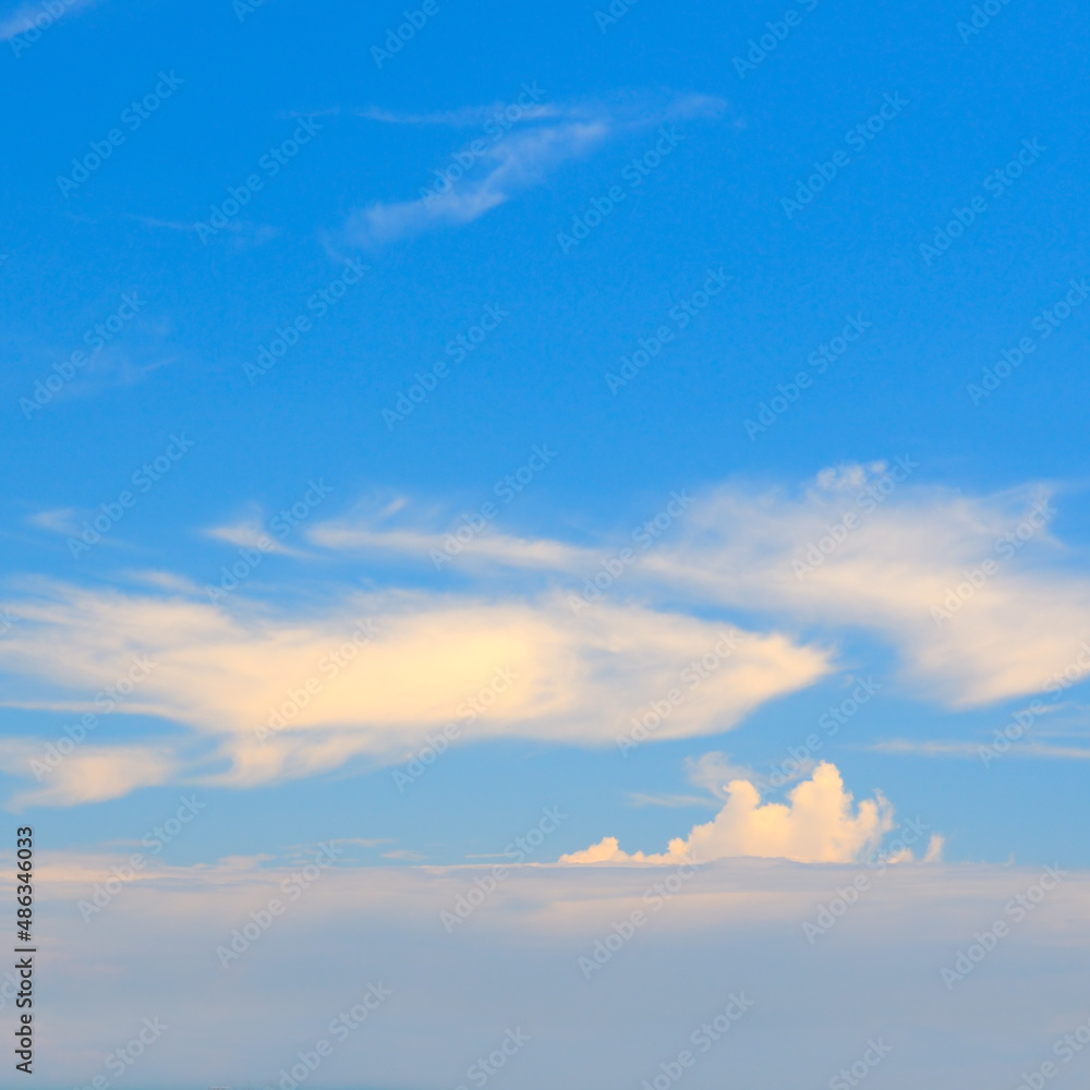 Fototapeta premium Blue sky and beautiful natural white clouds.