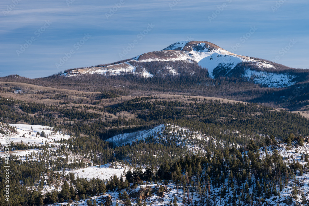 12, 400 Foot Del Norte Peak near South Fork Colorado, is a prominent landmark viewed from Colorado State Highway 160.  