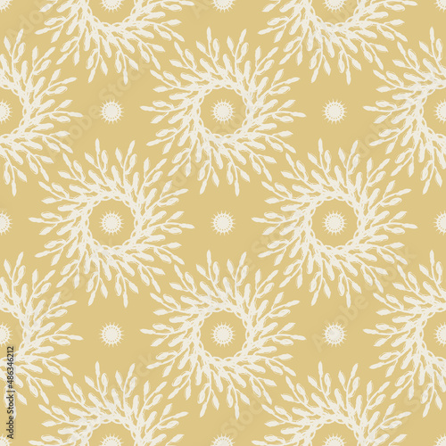 Gender neutral foliage seamless vector background. Simple whimsical romantic 2 tone pattern. Kids nursery wallpaper or scandi all over print. 