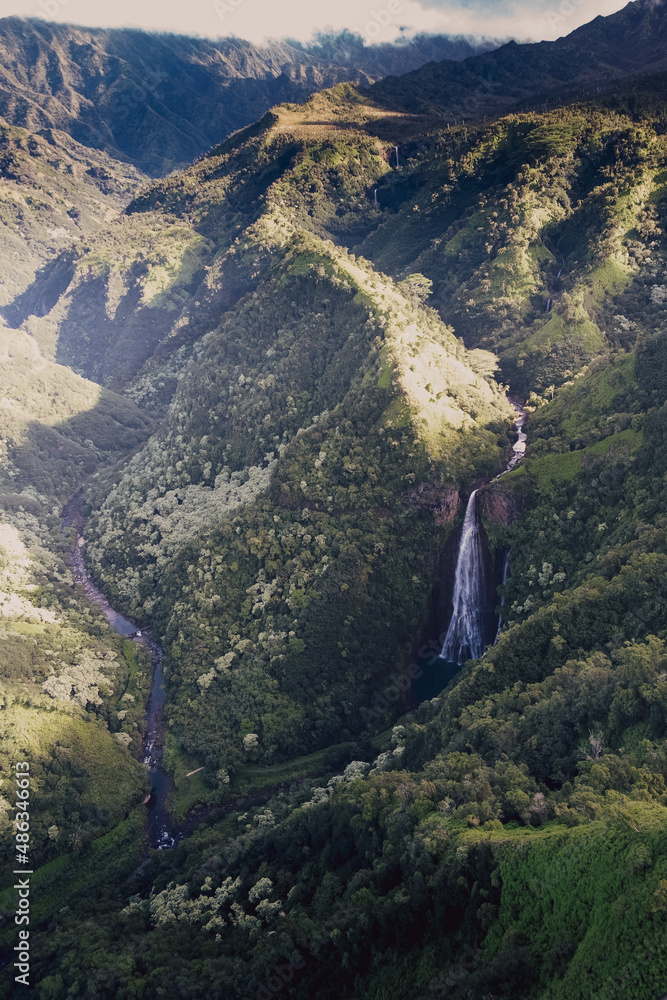 Naklejka premium waterfalls in the mountains