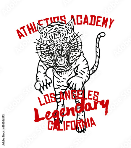California Los Angeles athletic academy wild cats  team graphic design vector art