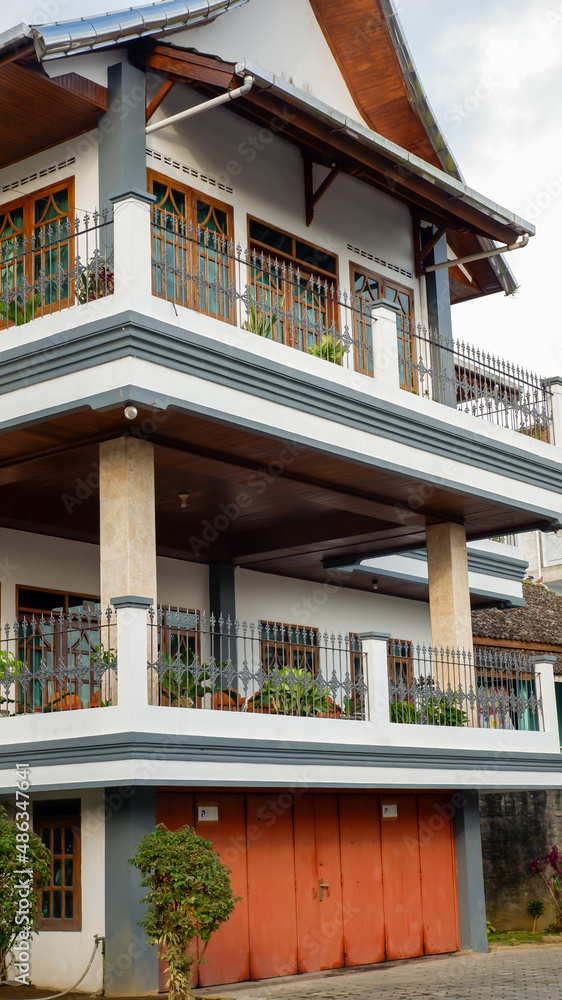 traditional house modern called "rumah padang" in indonesia Stock Photo