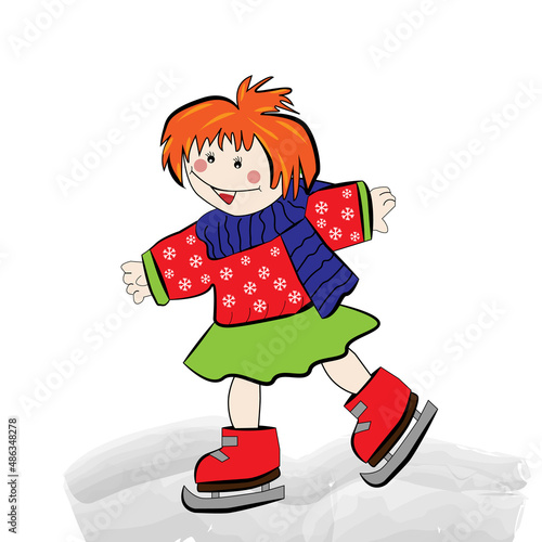Niña patinadora sobre hielo.