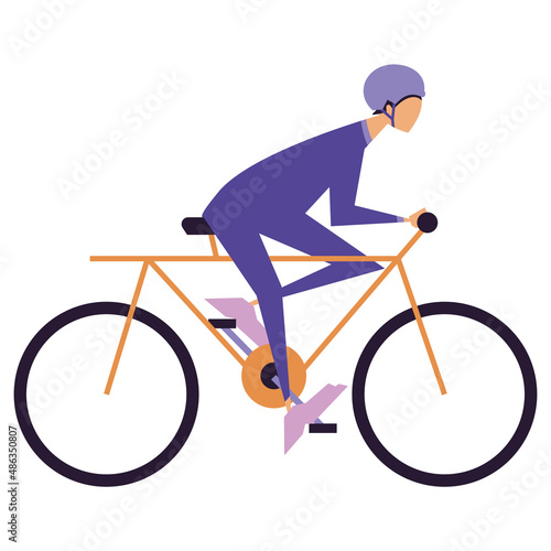 Young woman competes in cycling sport