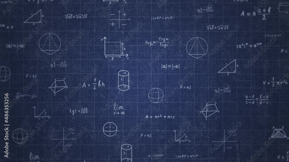 Math Hand Draw Animation Blue 3 Math Hand Draw Animation Blue 3