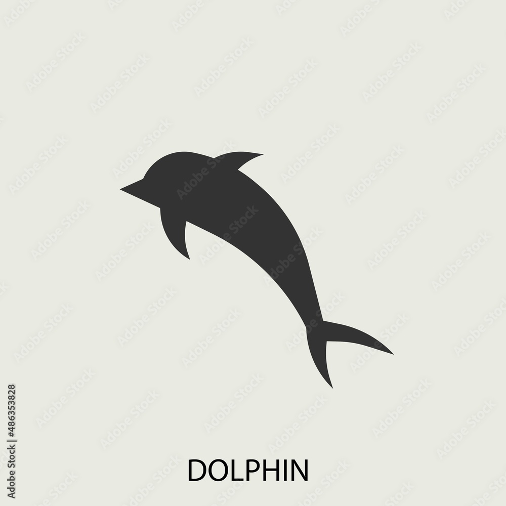 Obraz premium Dolphin vector icon illustration sign