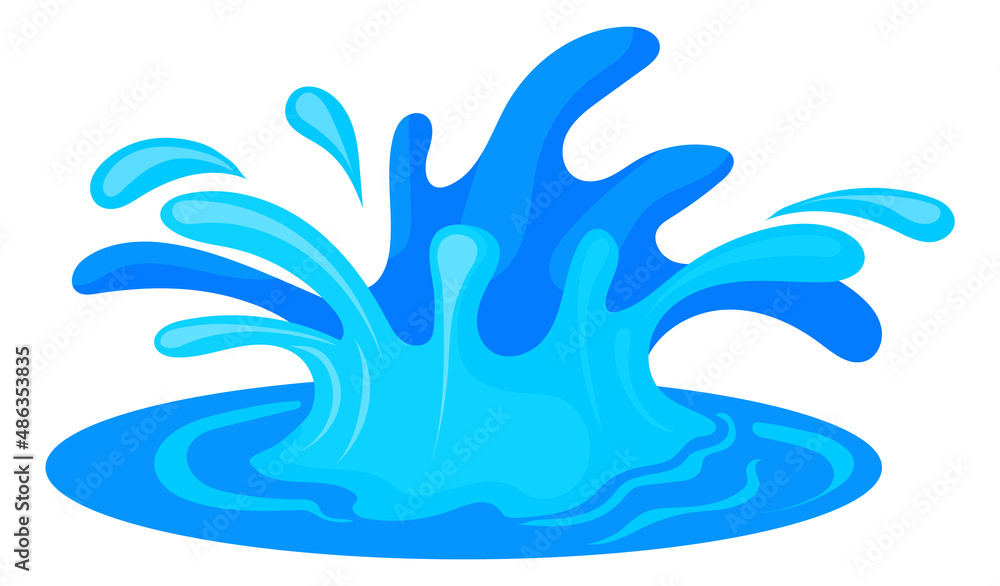 Cartoon splash effect. Blue water motion flash Cartoon splash effect. Blue water motion flash
