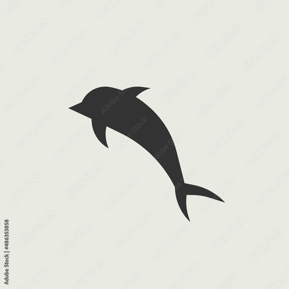 Obraz premium Dolphin vector icon illustration sign